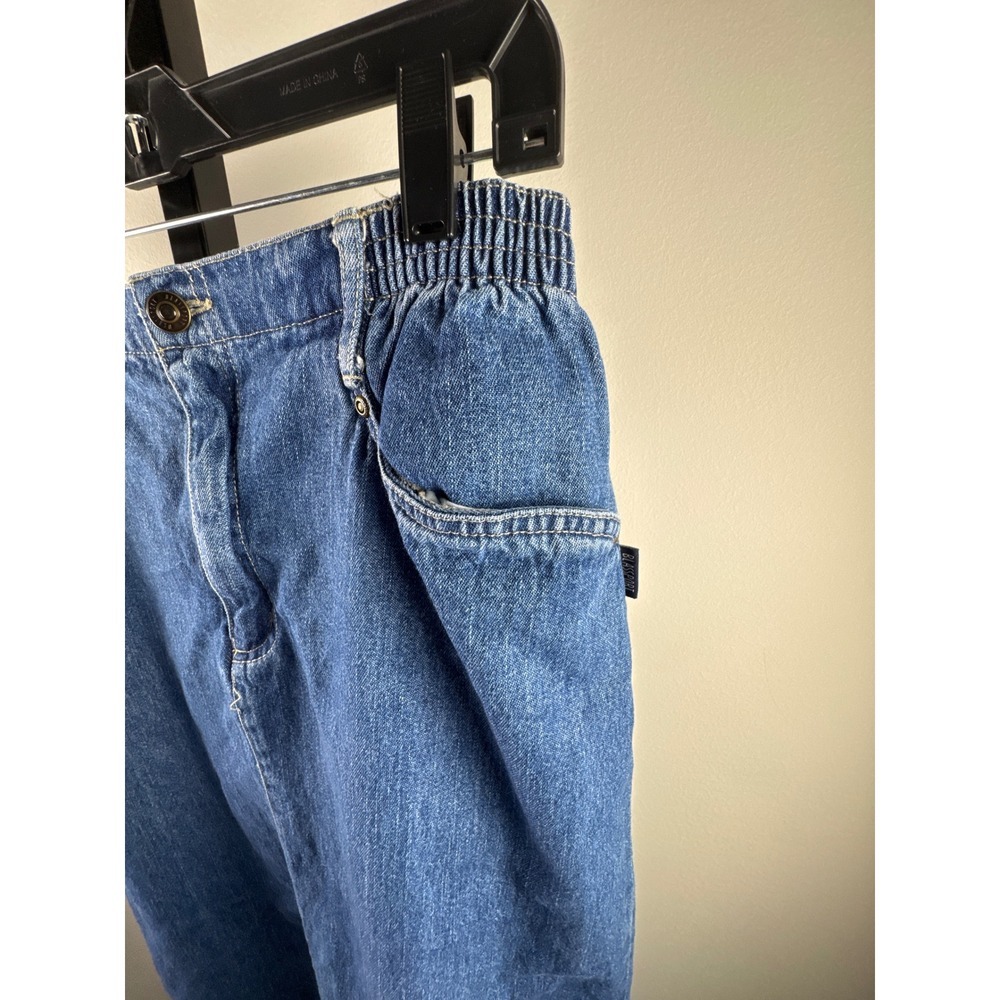 White Stag Denim Midi Skirt Womens 14 Blue Excellent Elastic Waist Casual Modest - Picture 3 of 9